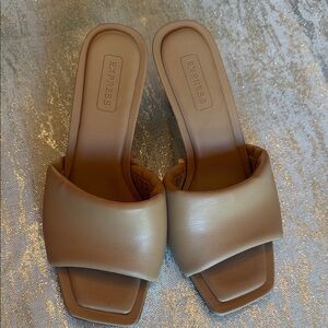 Express Women's Brown Padded Slide Mules